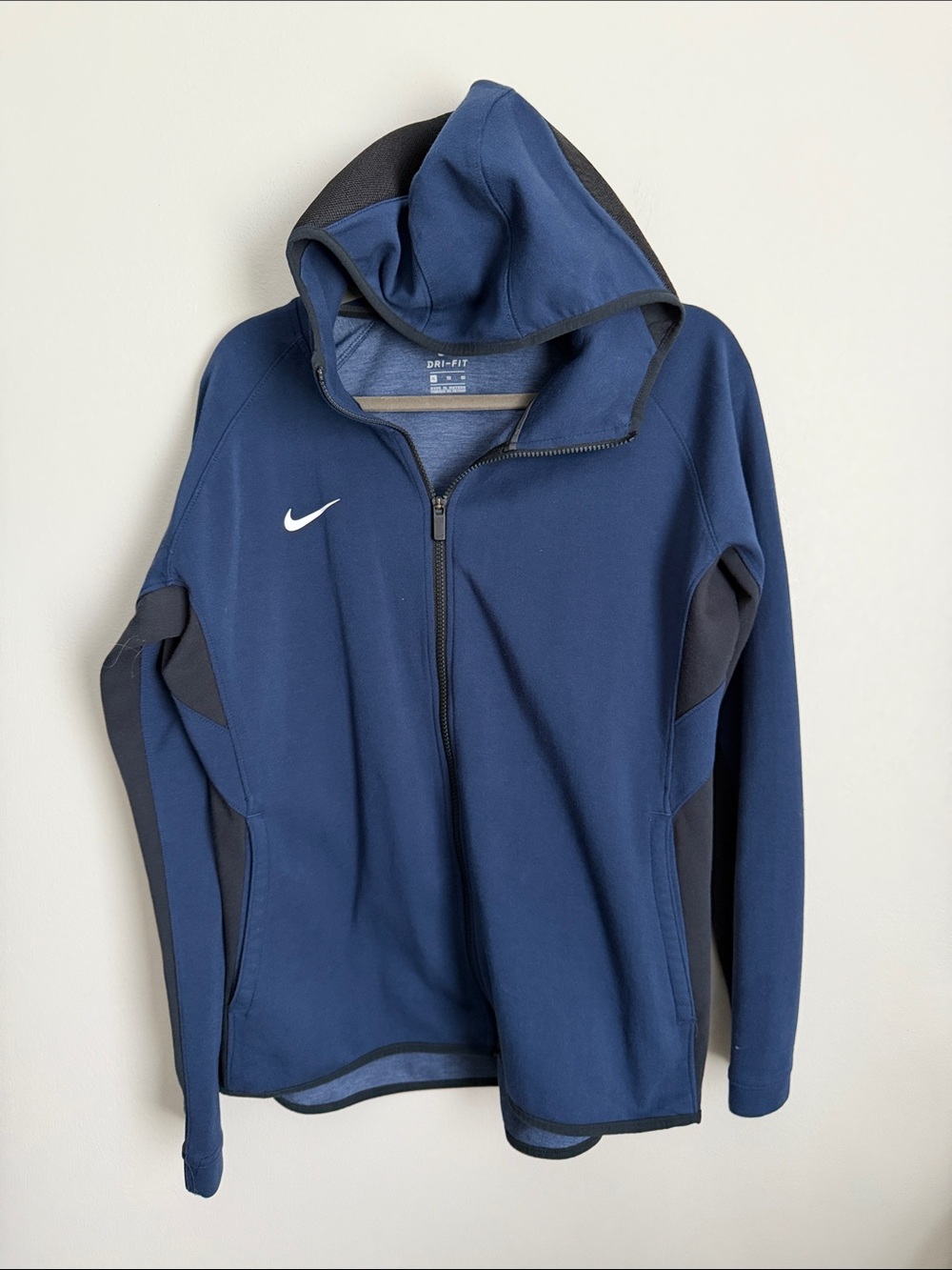 Nike Navy and Black Full-Zip Hooded Performance Jacket